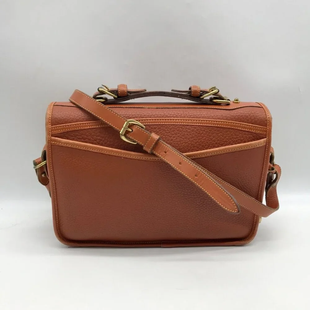 Dooney & Bourke Peanut Brown Pebbled Grain Leather Carrier Crossbody - Picture 2 of 11